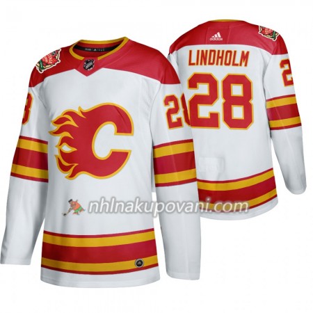 Calgary Flames Dresy Elias Lindholm 28 Adidas 2019 Heritage Classic Bílá Authentic - Pánské Calgary Flames Dresy Elias Lindholm 28 Adidas 2019 Heritage Classic Bílá Authentic - Pánské